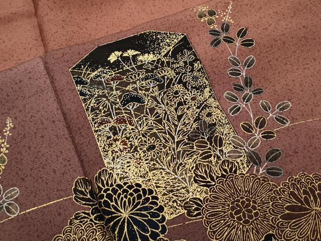 平和屋着物●訪問着　貝桶花文　暈し染め　金銀彩　正絹　逸品　CABI1273th