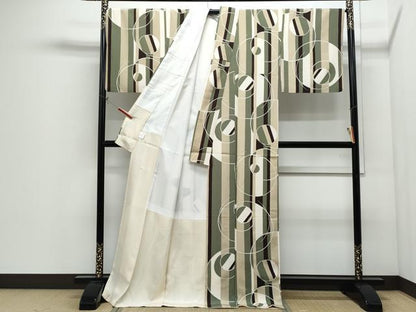 平和屋着物●上質な小紋　丸間道　ロング丈　正絹　逸品　CABI1278th