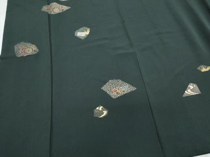 平和屋着物●訪問着　間道　金彩　正絹　逸品　CABI1279th