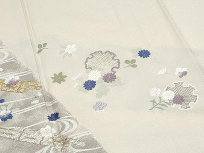 平和屋着物●訪問着　唐織　雪輪花文　金銀糸　正絹　逸品　CABI1283th