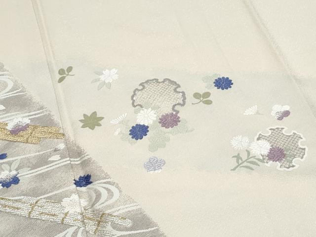 平和屋着物●訪問着　唐織　雪輪花文　金銀糸　正絹　逸品　CABI1283th
