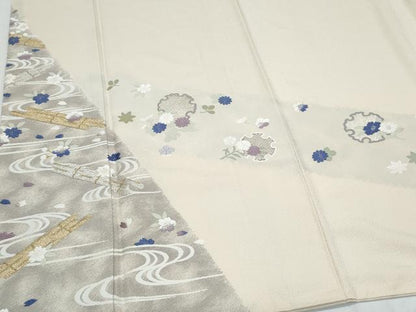 平和屋着物●訪問着　唐織　雪輪花文　金銀糸　正絹　逸品　CABI1283th
