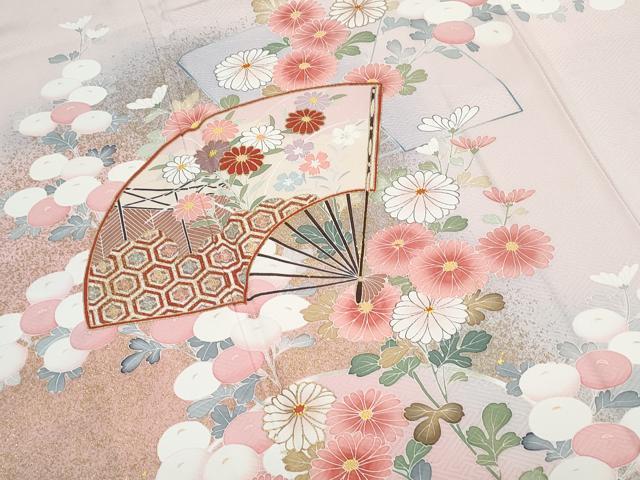 平和屋着物●訪問着　作家物　扇面花文　暈し染め　金彩　正絹　逸品　CABI1285th