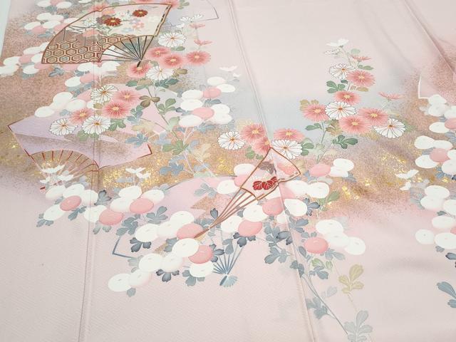 平和屋着物●訪問着　作家物　扇面花文　暈し染め　金彩　正絹　逸品　CABI1285th