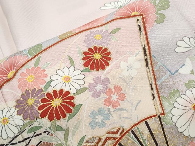平和屋着物●訪問着　作家物　扇面花文　暈し染め　金彩　正絹　逸品　CABI1285th