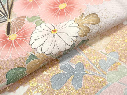 平和屋着物●訪問着　作家物　扇面花文　暈し染め　金彩　正絹　逸品　CABI1285th