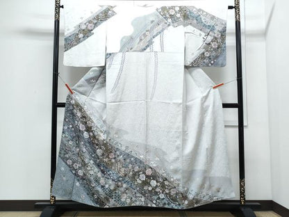 平和屋着物●訪問着　辻が花　暈し染め　金彩　正絹　逸品　CABI1286th