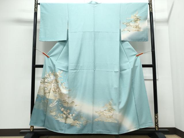 平和屋着物●訪問着　風景文　暈し染め　金彩　正絹　逸品　未使用　CABI1291th