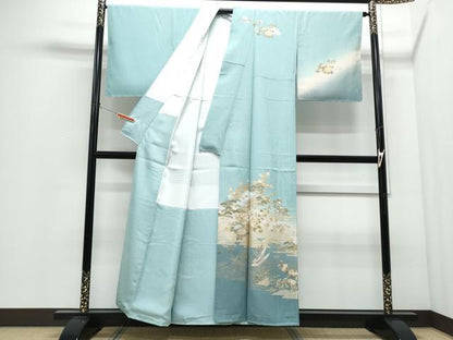 平和屋着物●訪問着　風景文　暈し染め　金彩　正絹　逸品　未使用　CABI1291th