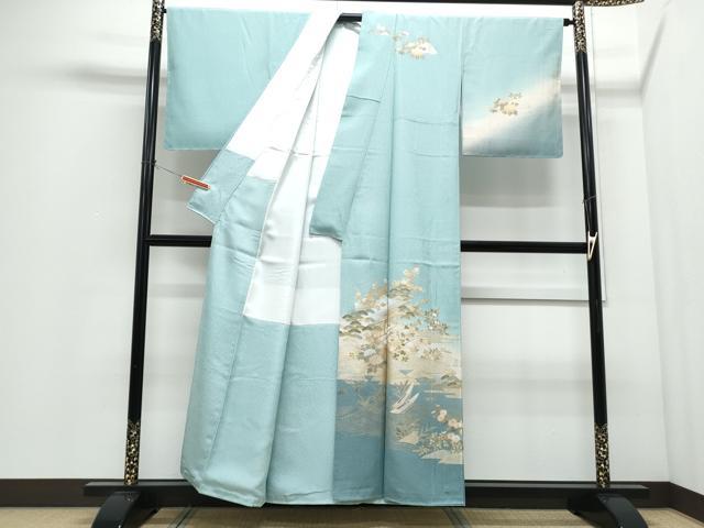 平和屋着物●訪問着　風景文　暈し染め　金彩　正絹　逸品　未使用　CABI1291th