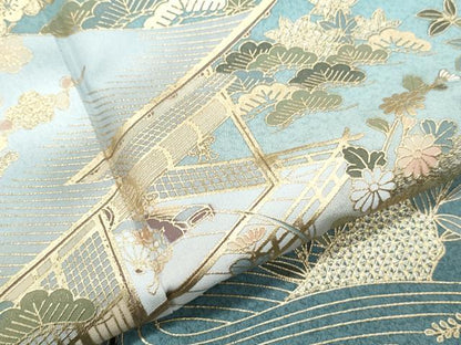 平和屋着物●訪問着　風景文　暈し染め　金彩　正絹　逸品　未使用　CABI1291th