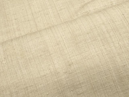 平和屋着物●本場結城紬　色無地　白橡色　奥順織物謹製　証紙付き　正絹　逸品　CABI1295th