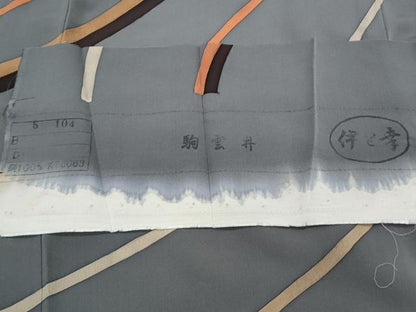 平和屋着物●訪問着　流線文　伊と幸　反端付き　正絹　逸品　CABI1297th