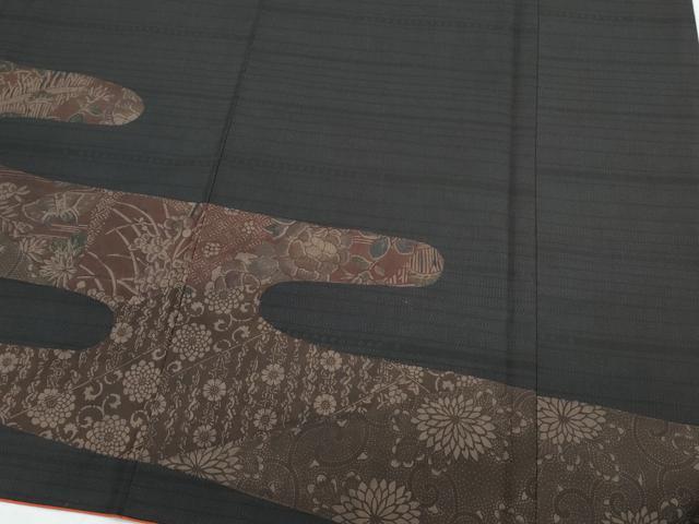 平和屋着物●本場大島紬　訪問着　エ霞草花文　正絹　逸品　CABI1311th