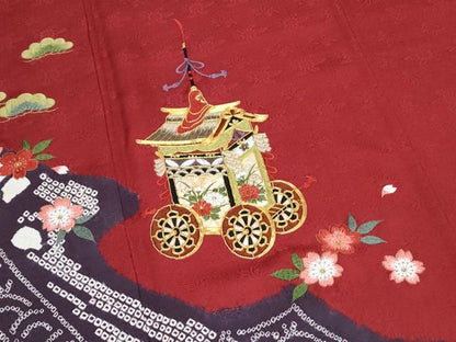 平和屋着物●豪華振袖　駒刺繍　絞り　鉾　金彩　正絹　逸品　CABI1314th
