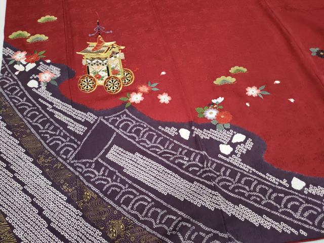 平和屋着物●豪華振袖　駒刺繍　絞り　鉾　金彩　正絹　逸品　CABI1314th