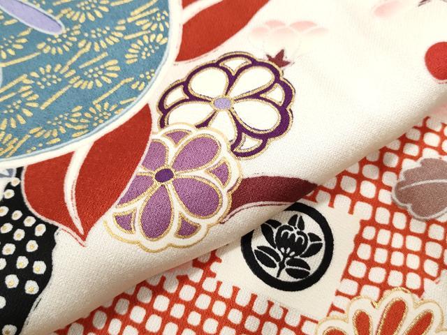 平和屋着物●豪華振袖　駒刺繍　枝花文　金彩　正絹　逸品　CABI1315th