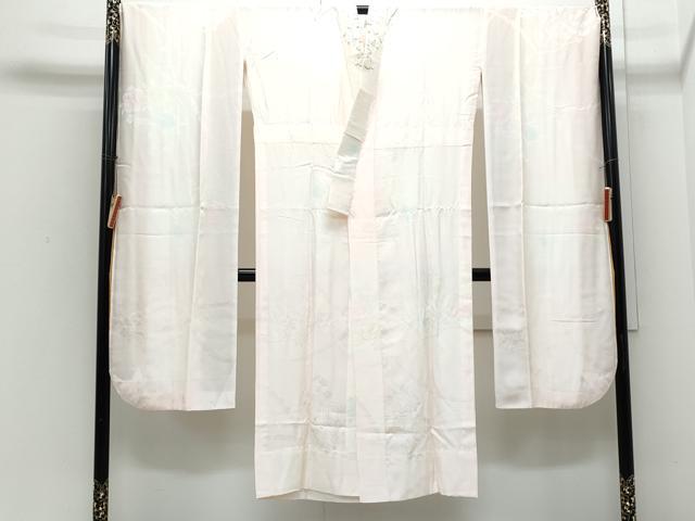 平和屋着物●長襦袢　無双仕立て　鼓花地紋　暈し染め　半衿刺繍　正絹　逸品　CABI1316th
