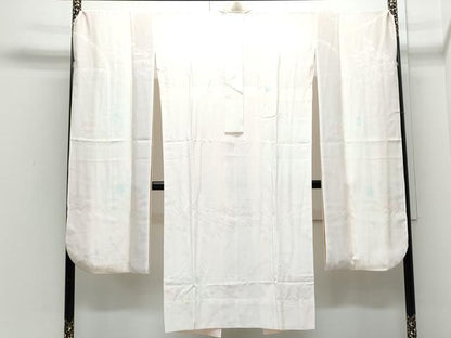 平和屋着物●長襦袢　無双仕立て　鼓花地紋　暈し染め　半衿刺繍　正絹　逸品　CABI1316th