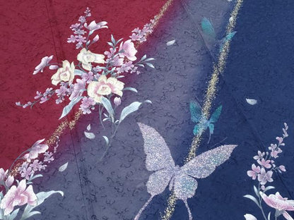 平和屋着物●豪華振袖　刺繍　花蝶文　暈し染め　金彩　やまと誂製　正絹　逸品　CABI1317th