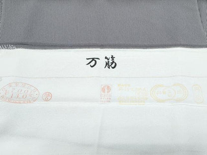 平和屋着物●江戸小紋　万筋　似せ紫色×桔梗鼠色　反端付き　正絹　逸品　CABI1319th