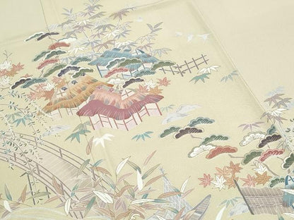 平和屋着物●訪問着　御所解文　暈し染め　金彩　正絹　逸品　CABI1321th