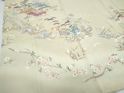 平和屋着物●訪問着　御所解文　暈し染め　金彩　正絹　逸品　CABI1321th