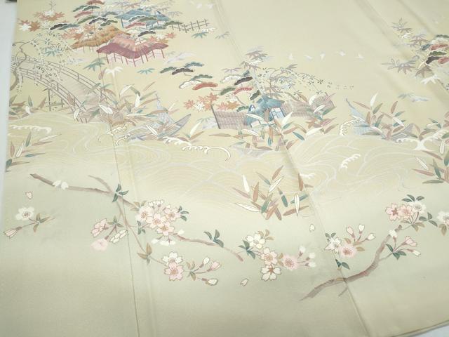 平和屋着物●訪問着　御所解文　暈し染め　金彩　正絹　逸品　CABI1321th