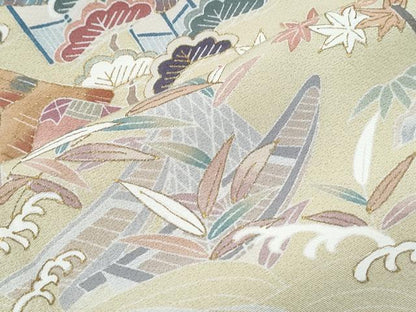 平和屋着物●訪問着　御所解文　暈し染め　金彩　正絹　逸品　CABI1321th