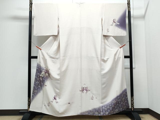 平和屋着物●訪問着　刺繍　鳳凰花文　暈し染め　金銀彩　正絹　逸品　CABI1322th