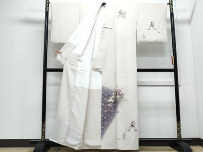 平和屋着物●訪問着　刺繍　鳳凰花文　暈し染め　金銀彩　正絹　逸品　CABI1322th