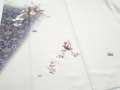 平和屋着物●訪問着　刺繍　鳳凰花文　暈し染め　金銀彩　正絹　逸品　CABI1322th