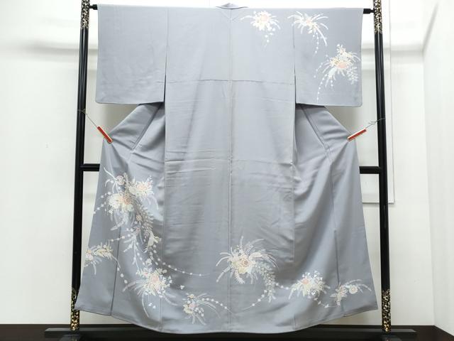 平和屋着物●訪問着　草花文　金彩　正絹　逸品　CABI1326th