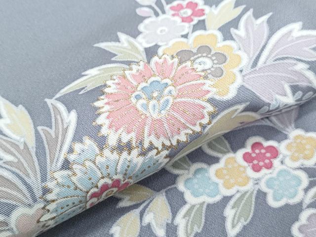 平和屋着物●訪問着　草花文　金彩　正絹　逸品　CABI1326th
