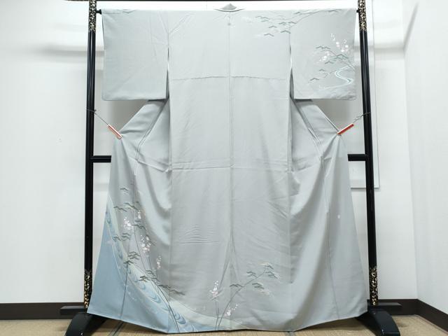 平和屋着物●訪問着　友禅　作家物　草花文　正絹　逸品　CABI1328th
