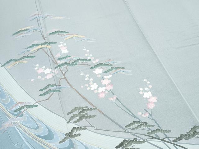平和屋着物●訪問着　友禅　作家物　草花文　正絹　逸品　CABI1328th