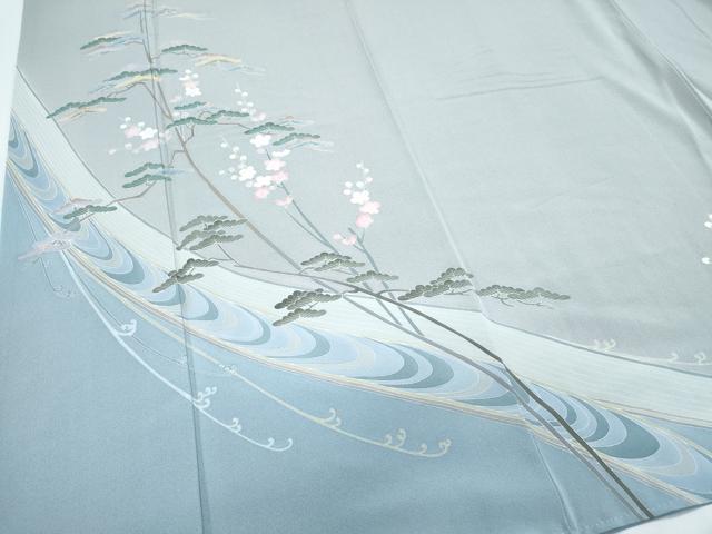 平和屋着物●訪問着　友禅　作家物　草花文　正絹　逸品　CABI1328th