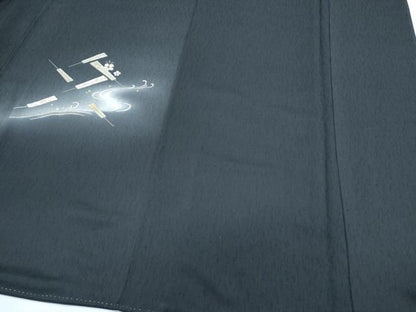 平和屋着物●訪問着　扇面流水花文　暈し染め　金銀彩　ロング丈　正絹　逸品　CABI1329th