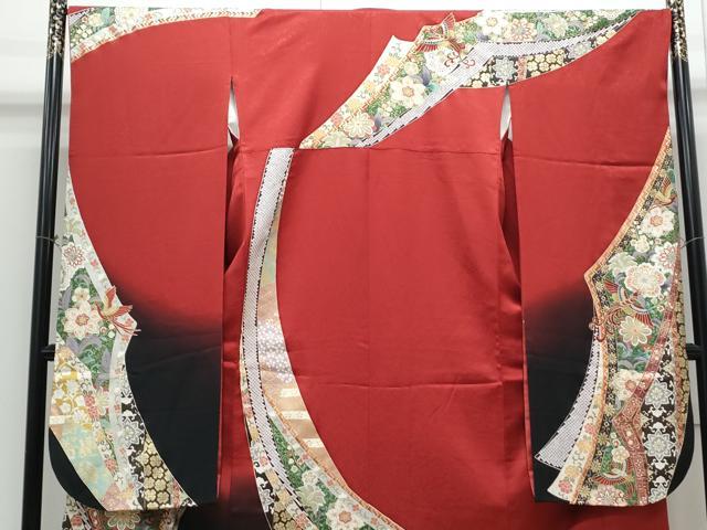平和屋着物●豪華振袖　鳳凰花文　暈し染め　金彩　正絹　逸品　CABI1333th