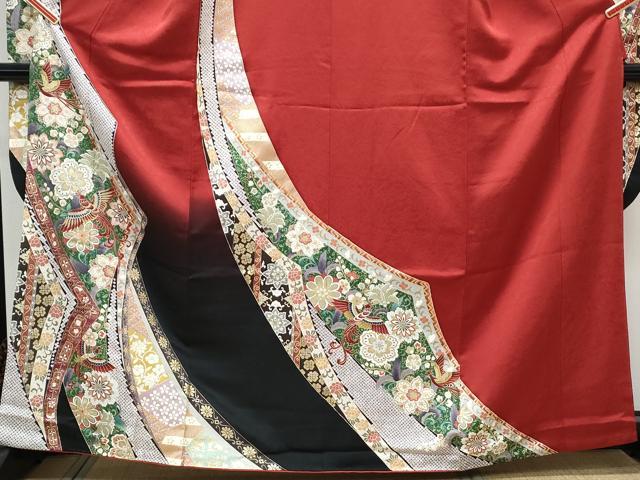 平和屋着物●豪華振袖　鳳凰花文　暈し染め　金彩　正絹　逸品　CABI1333th