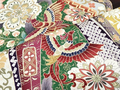 平和屋着物●豪華振袖　鳳凰花文　暈し染め　金彩　正絹　逸品　CABI1333th
