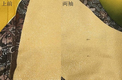 平和屋着物●豪華振袖　更紗花蝶文　暈し染め　金彩　正絹　逸品　CABI1334th