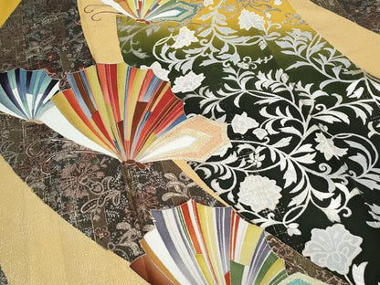平和屋着物●豪華振袖　更紗花蝶文　暈し染め　金彩　正絹　逸品　CABI1334th
