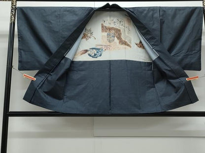 平和屋着物●男性　本場大島　アンサンブル　100亀甲　総詰め　証紙付き　正絹　逸品　CABI1335th