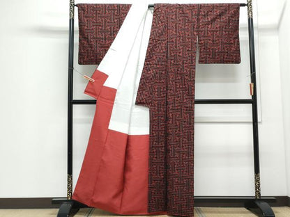 平和屋着物●本場大島紬　龍郷絣　秋名バラ　アンサンブル　正絹　逸品　CABI1336th