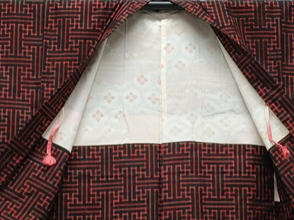 平和屋着物●本場大島紬　龍郷絣　秋名バラ　アンサンブル　正絹　逸品　CABI1336th