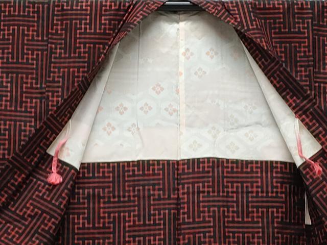平和屋着物●本場大島紬　龍郷絣　秋名バラ　アンサンブル　正絹　逸品　CABI1336th
