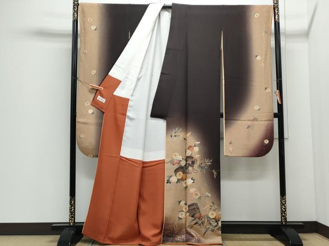平和屋着物●豪華振袖・長襦袢セット　貝桶花文　暈し染め　金彩　やまと誂製　正絹　逸品　CABI1337th