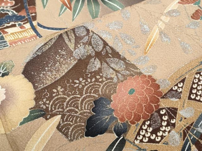 平和屋着物●豪華振袖・長襦袢セット　貝桶花文　暈し染め　金彩　やまと誂製　正絹　逸品　CABI1337th