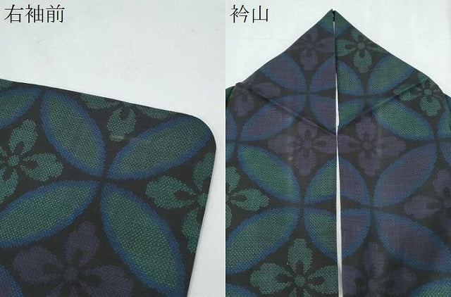 平和屋着物●本場大島紬　7マルキ　七宝花文　正絹　逸品　CABI1348th
